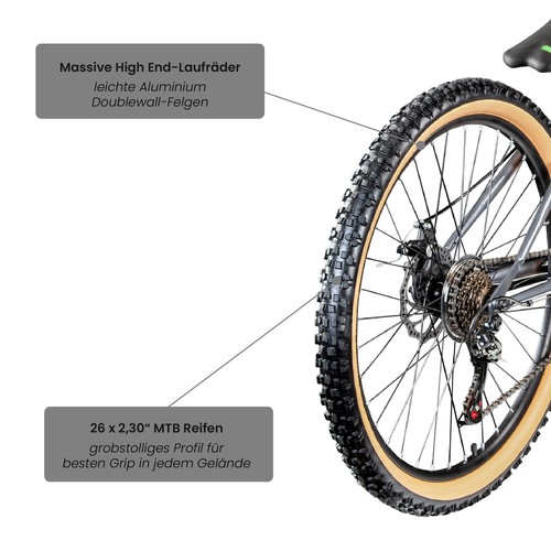Galano G600 Dirtbike 26" Hardtail 18Gang Mountainbike Dirt Jump blk/türkis 33cm - Bild 18 von 56