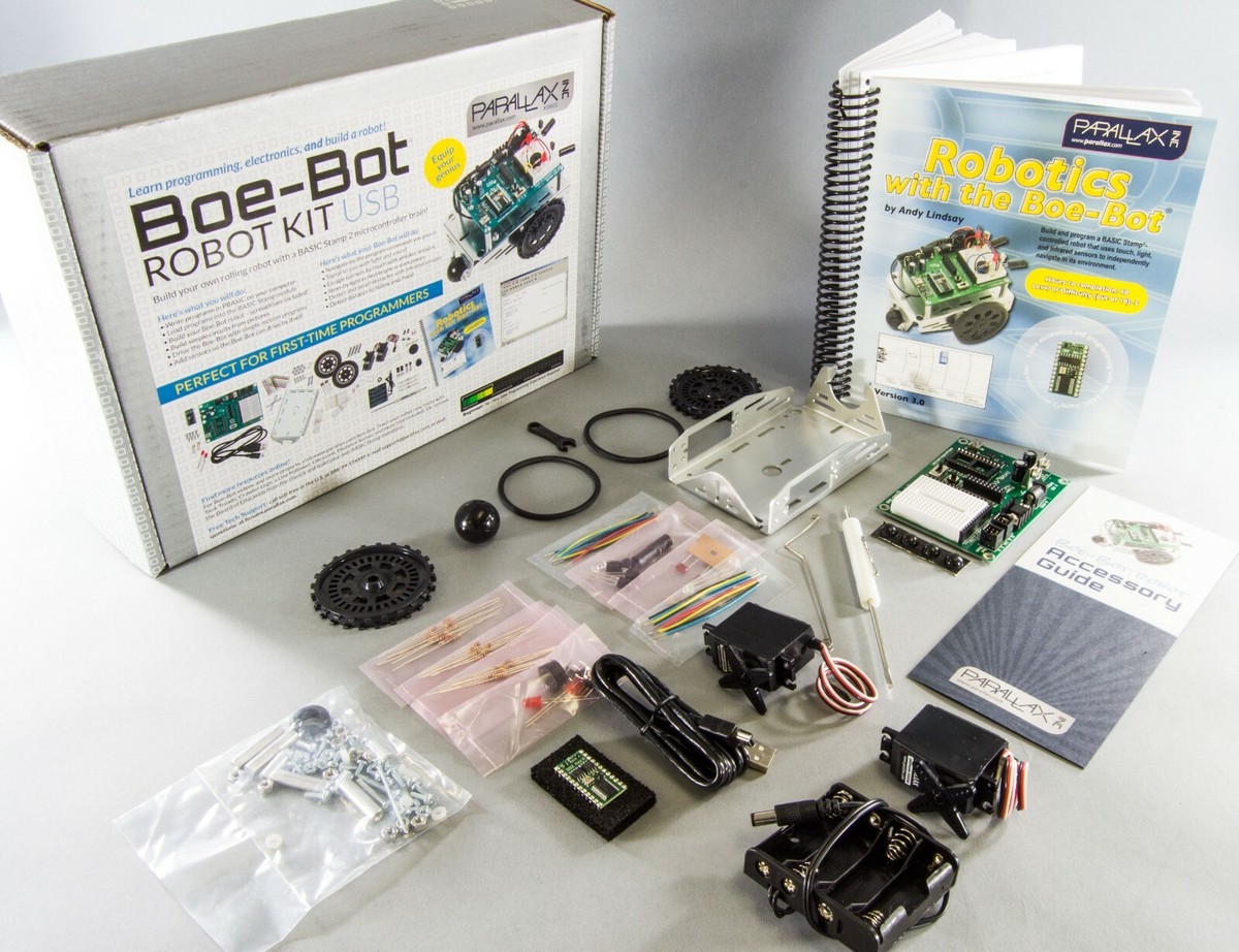 Parallax 28832 Programmable Boe-Bot Robot Kit USB Version (non