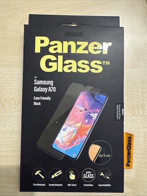 PanzerGlass Samsung Galaxy A70 case friendly Black Anti-Fingerprint BRANDNEU