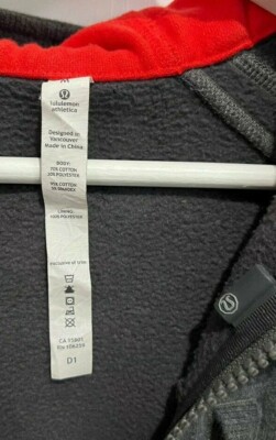 Lululemon Athletica Dark Gray Zip up Hoodie Activewear Top Men US