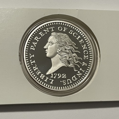 1792 Rare Silver Disme Giant Proof Coin Copy 2 Troy Oz .999 Fine Round Medallion - Picture 4 of 20