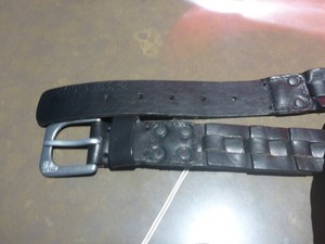 LEATHER BLK CHAIN BELT SZE L $150 RRP