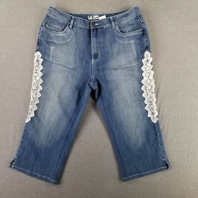 Vintage Crest Jeans Size 19/20 Capri Plus Embroidered Cute