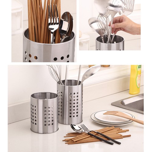 Stainless Steel Cutlery Stand Kitchen Sink Tidy Utensil Holder Rack Drainer - Picture 6 of 8