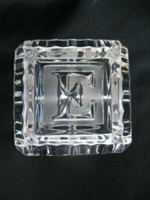 WATERFORD CRYSTAL BABY ALPHABET BLOCK PAPERWEIGHT W/ BOX