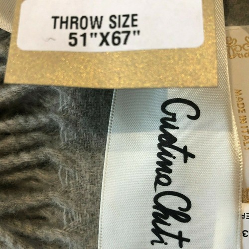 Christina Chiti Throw 100% Gris Cachemira Gris 51"" x 67"" Nuevo en caja de regalo Italia - Imagen 6 de 6