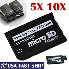 5X / 10X Micro SD SDHC TF Memory Stick MS Pro Duo Adapter Card Reader - Sony PSP