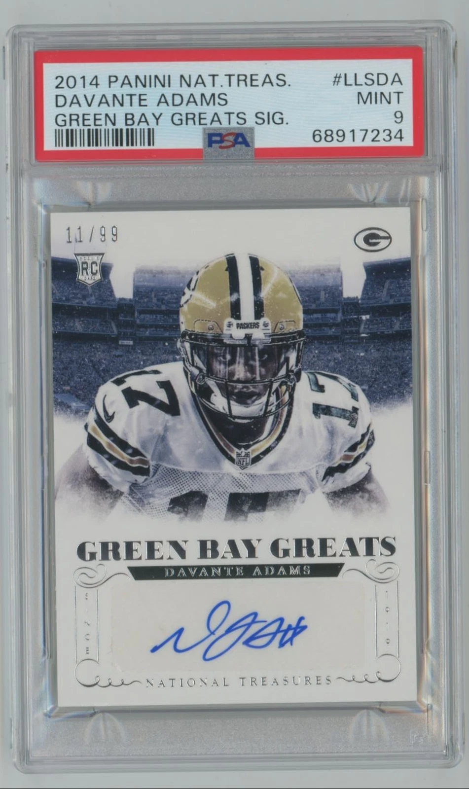 Davante Adams Panini National Treasures Green Bay Greats Signatures #LLSDA Base