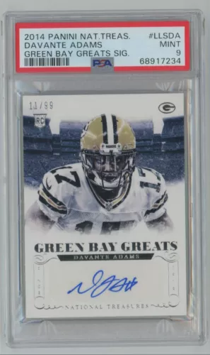 2014 National Treasures Green Bay Greats Davante Adams Rookie Auto /99 PSA 9