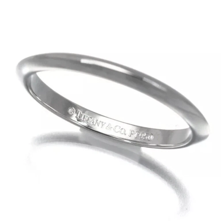 TIFFANY & Co. Alianza de boda platino 2 mm borde cuchillo anillo 5 Foto 2 de 4