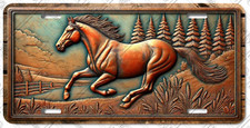 Aluminum License Plate With Sublimated Running Horse Design Lp-an-ho006 Aluminum License Plate With Sublimated Running Horse Design Lp-an-ho006