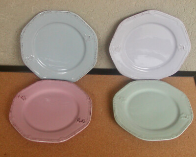 Set of 4 Cuisinart Stoneware Parisian Feast 8'' Salad Plates Mint Condition