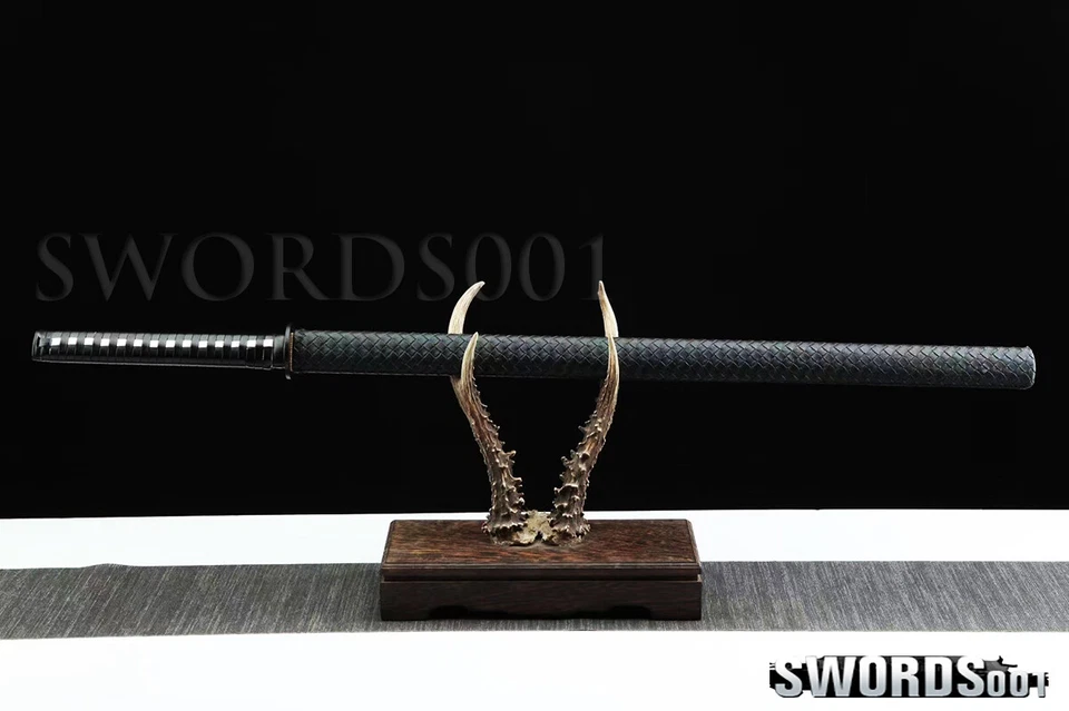 Chinese Sword Black Tang Dao High Carbon Steel Woven Pattern Scabbard Handle - image 2 of 4