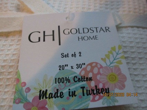 Goldstar Home Set aus zwei rosa und weißen Küchentüchern 20”x30” * Neu mit Etikett süßes Häschen - Bild 7 von 7