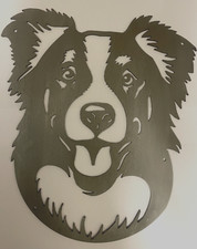 Large Border Collie Sheepdog - Metal Wall Art Memorial Sculpture Gift 350mm app.