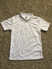 Boys Chaps Large Polo Short Sleeve Shirt White