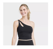 Women's Light Support Asymmetrical Cropped Sports Bra - All In Motion XS