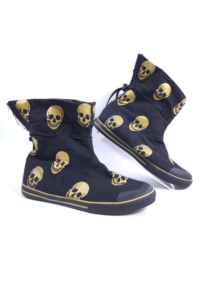 靴 VANS Sk8-Hi Multi Skull Black/Gold US9.5 VANS Sk8-Hi
