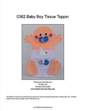 Boy Baby Tissue Topper- Plastic Canvas Pattern or Kit