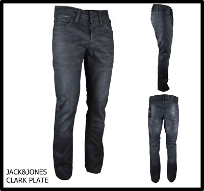 Mens Slim Fit Bootcut Wide Leg Low Waist Jack Jones Jeans Black w30 w34 48