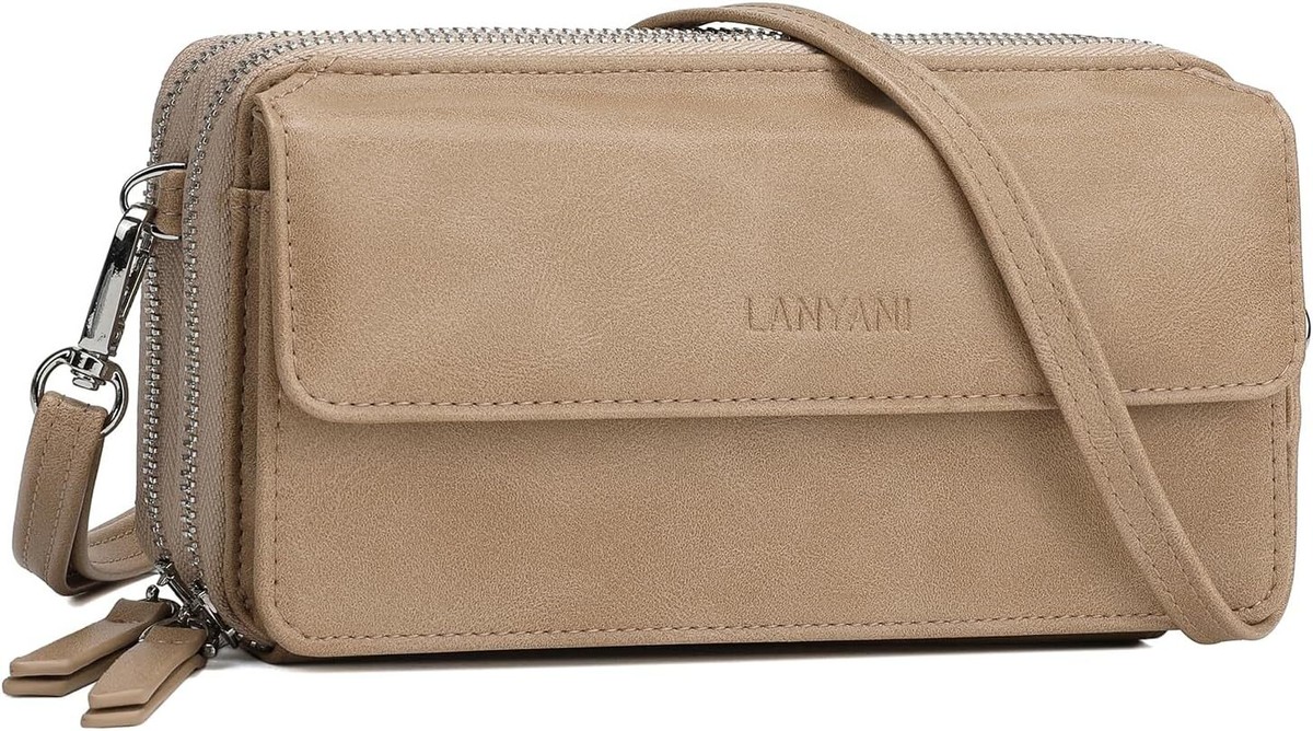 Lanyani RFID Crossbody Wallet Wristlet Purse with Phone 
