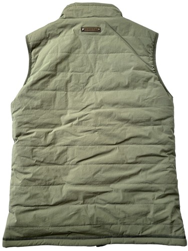 Dakota Grizzly Vest Men’s Medium Striped Quilt Puffer Army Green Fleece Lined - Picture 2 of 11