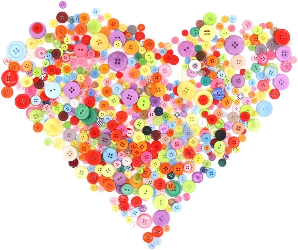 Bulk Buttons Rainbow Colors Sewing Supplies Jewelry Making Crafts 2/4 Hole 650pc - Image 3 of 3