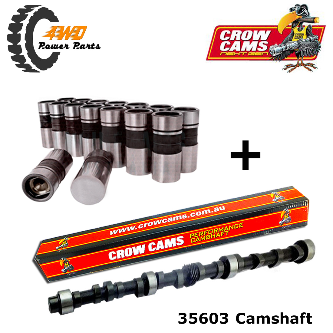 Crow Cams 35603 Camshaft & Lifters Kit for Holden 6 Cyl 149 202 Red