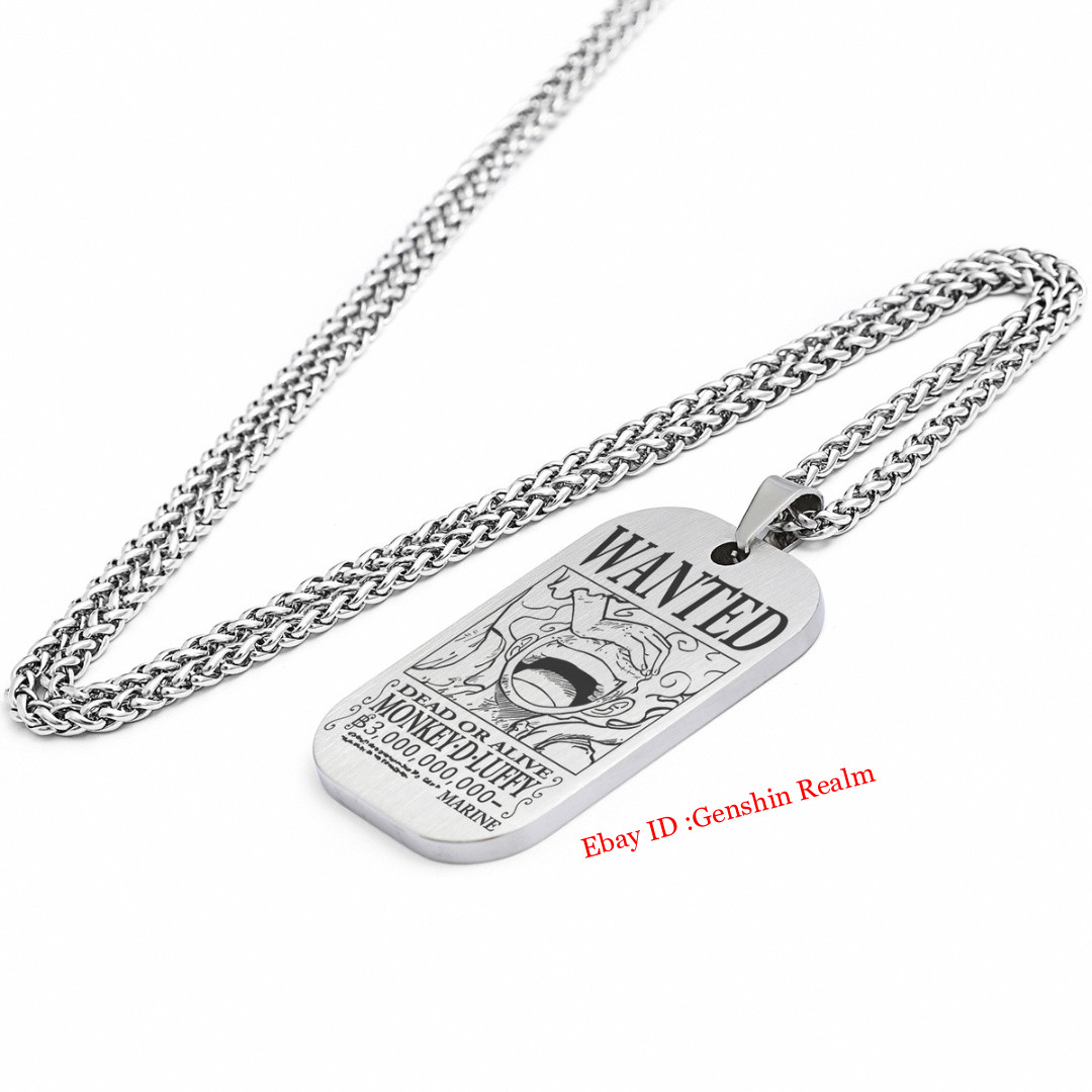 Anime ONE PIECE Wanted Poster Fashion Titanium Steel Necklace