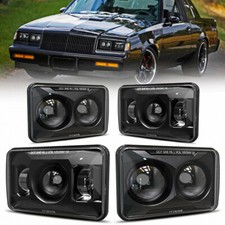 For Buick Regal Grand National 1982-87 4X6" LED Headlights Hi/Lo Beam H4666 Lamp