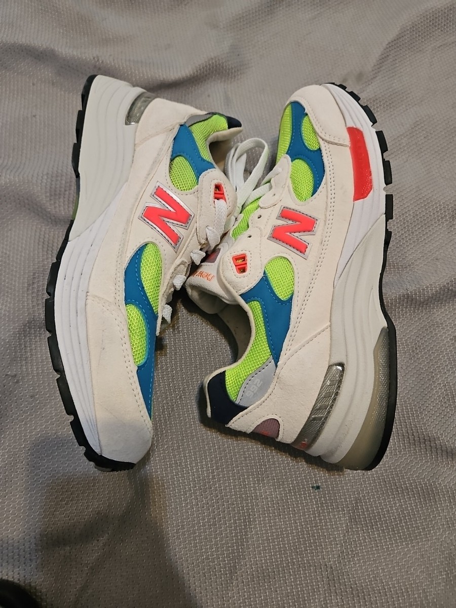 New Balance 992 Shoe Mens Size 9 White Neon Watermelon