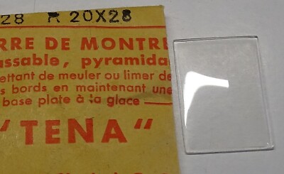 Verre De Montre Rectangulaire 20 X 28 Mm - Pour Bomber Base Plate, Neuf Sans étiquette