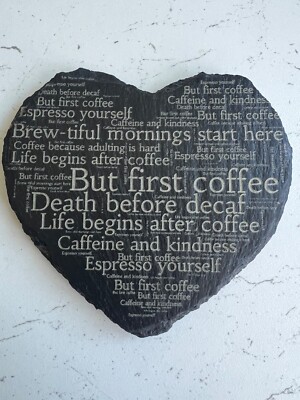 Kaffee Koffein Liebhaber Memes Herzform Geschenk Schiefer Untersetzer