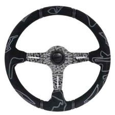 Black Ultra Black Edition 14 Deep Dish Suede Leather Sport Steering Wheel Black Ultra Black Edition 14 Deep Dish Suede Leather Sport Steering Wheel
