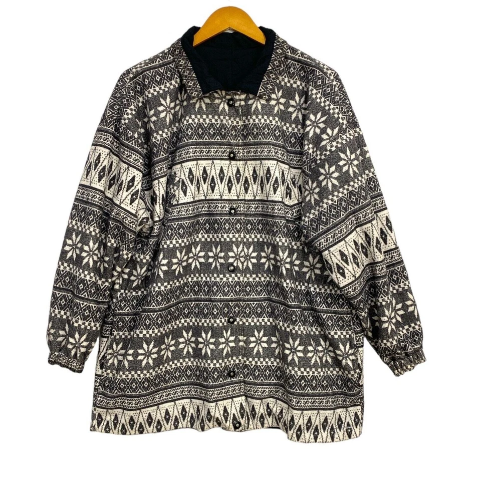 Chaqueta reversible Current Seen para mujer talla única geométrica de gran tamaño y2k Foto 2 de 4