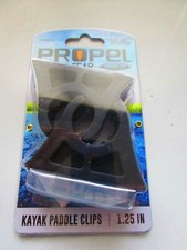KAYAK, CANOE DINGY PADDLE CLIPS IN BLACK HARDWARE INC SHORELINE MARINE 1.25" NEW