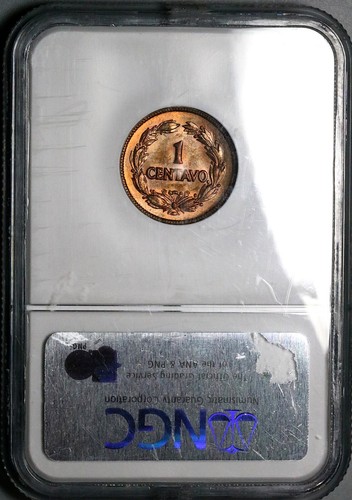 1928 NGC MS 65 RB Ecuador 1 Centavo GEM Mint State BU Coin (23102901C) - Picture 6 of 6