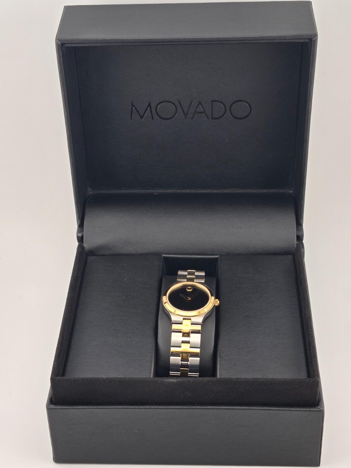 Movado Womens Juro Black Dial Stainless Steel Watch 0607445 Luxury Timepiece