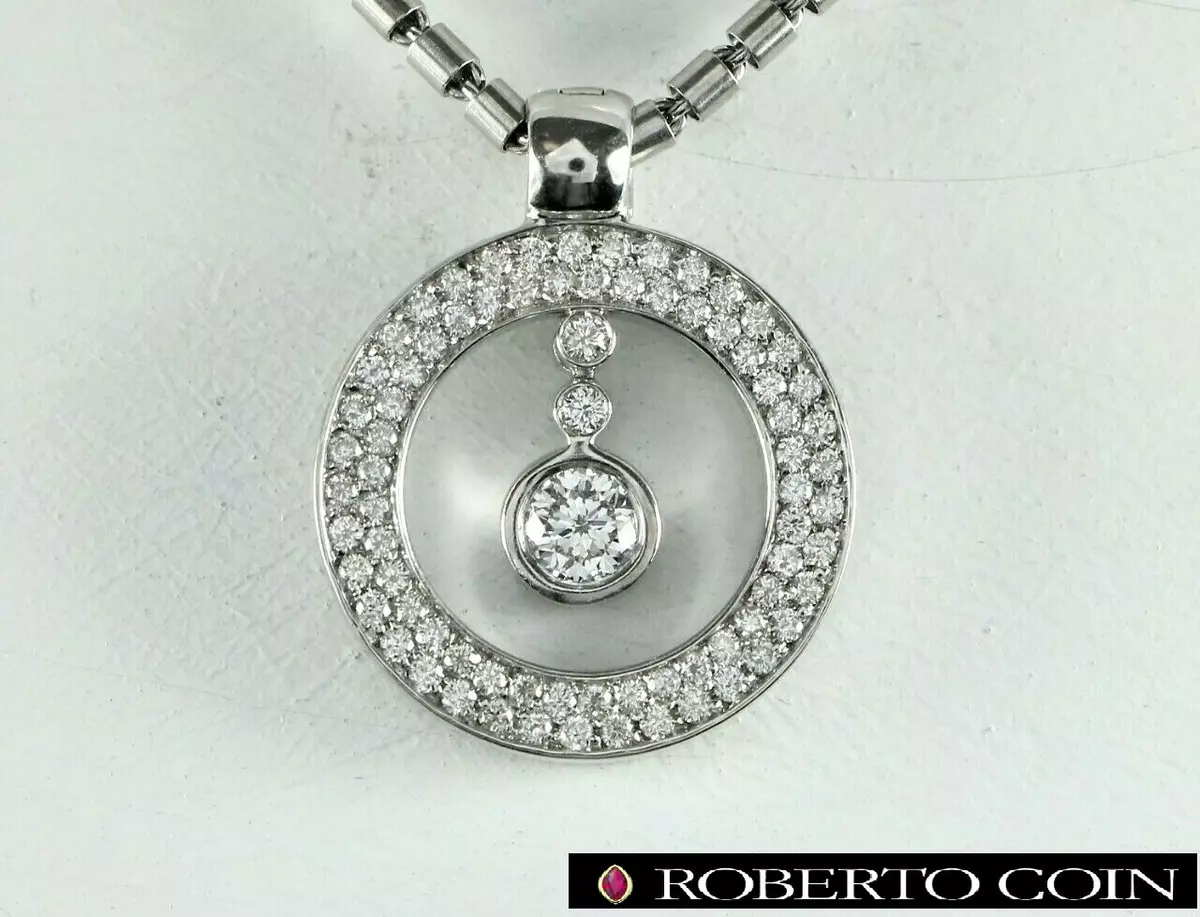 6 440 Roberto Coin Cento 18K White Gold 0.80ct Diamond Pendant