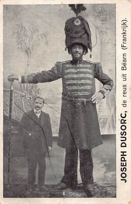 J73/ Entertainers Postcard c1930 Joseph Dusorc France Tall Man Side Show 225