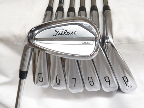 Used LH Titleist T200 Iron Set 5-PW, 48* AMT Black S300 Stiff Flex Steel Shafts