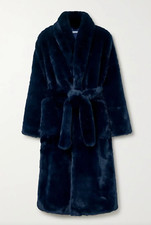 XS Reformation Hudson Faux Fur Belted Coat