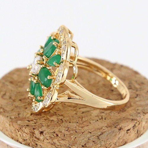 Vintage Nature Inspired Flower Statement Ring-Teardrop Oval Round Cocktail Sz 8 - Picture 2 of 11