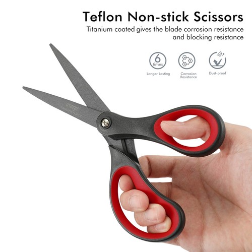 2 Pack 8" Titanium Non-Stick Scissors Professional Stainless Steel Comfort Gr... - Picture 4 of 6
