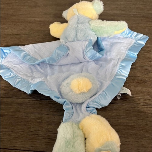 My Banky Blankie Lovie Large Baby Blanket Teddy Bear Blue Trim w/ Tag - Picture 5 of 8