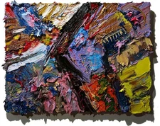 LANDSCAPE ORIGINAL OIL█PAINTING█VINTAGE█IMPRESSIONISM█ART█MODERN ABSTRACT POP