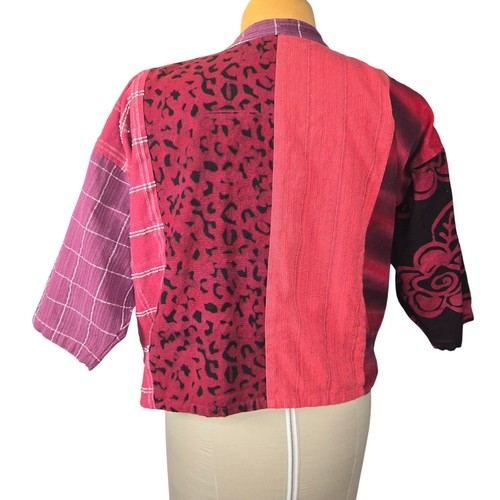 Wild Woman of Chico CA S/M Handmade Patchwork Kimono Jacket Boho Artsy Eclectic - Picture 4 of 8