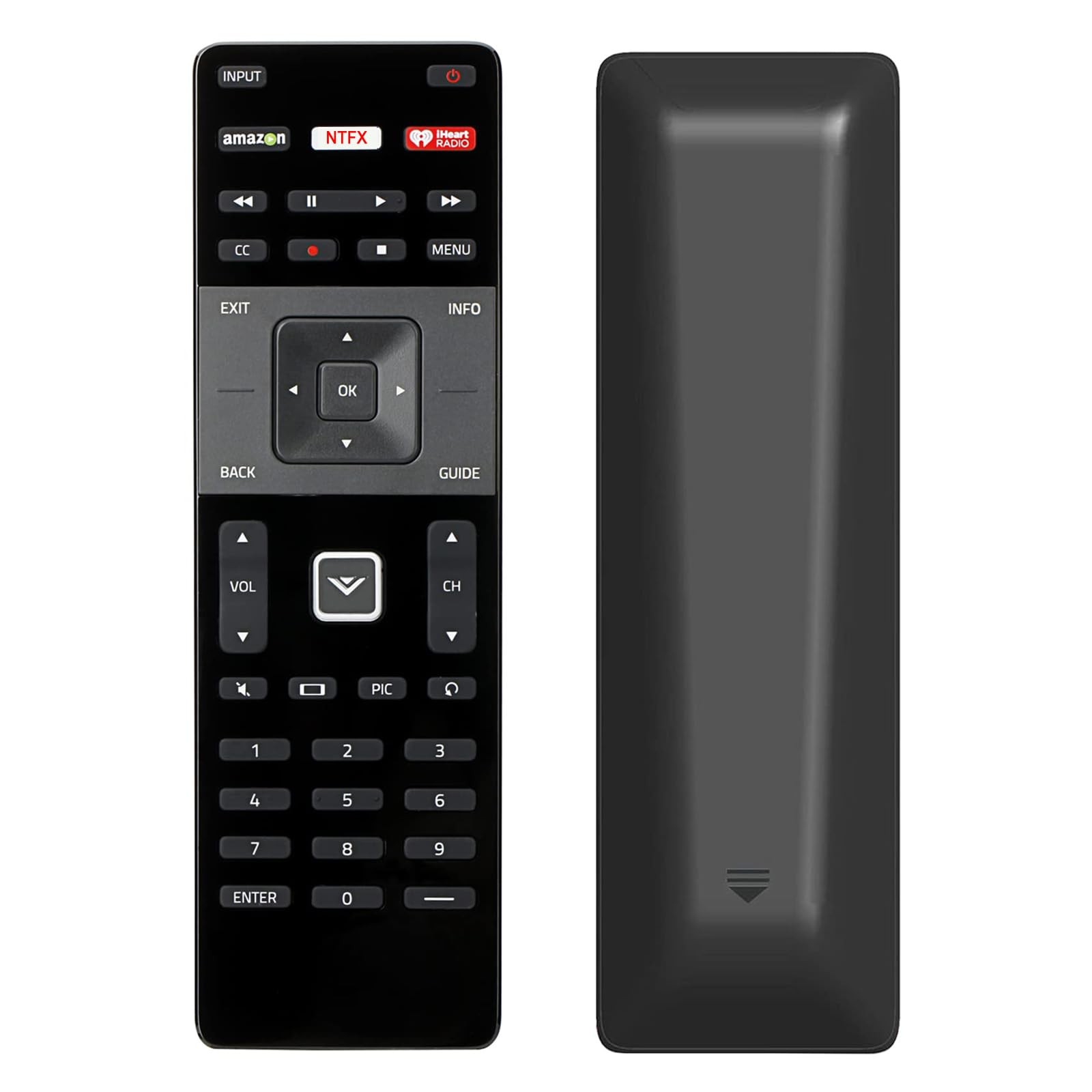 Control Fit For Vizio Tv Middle, Black 122-a Style