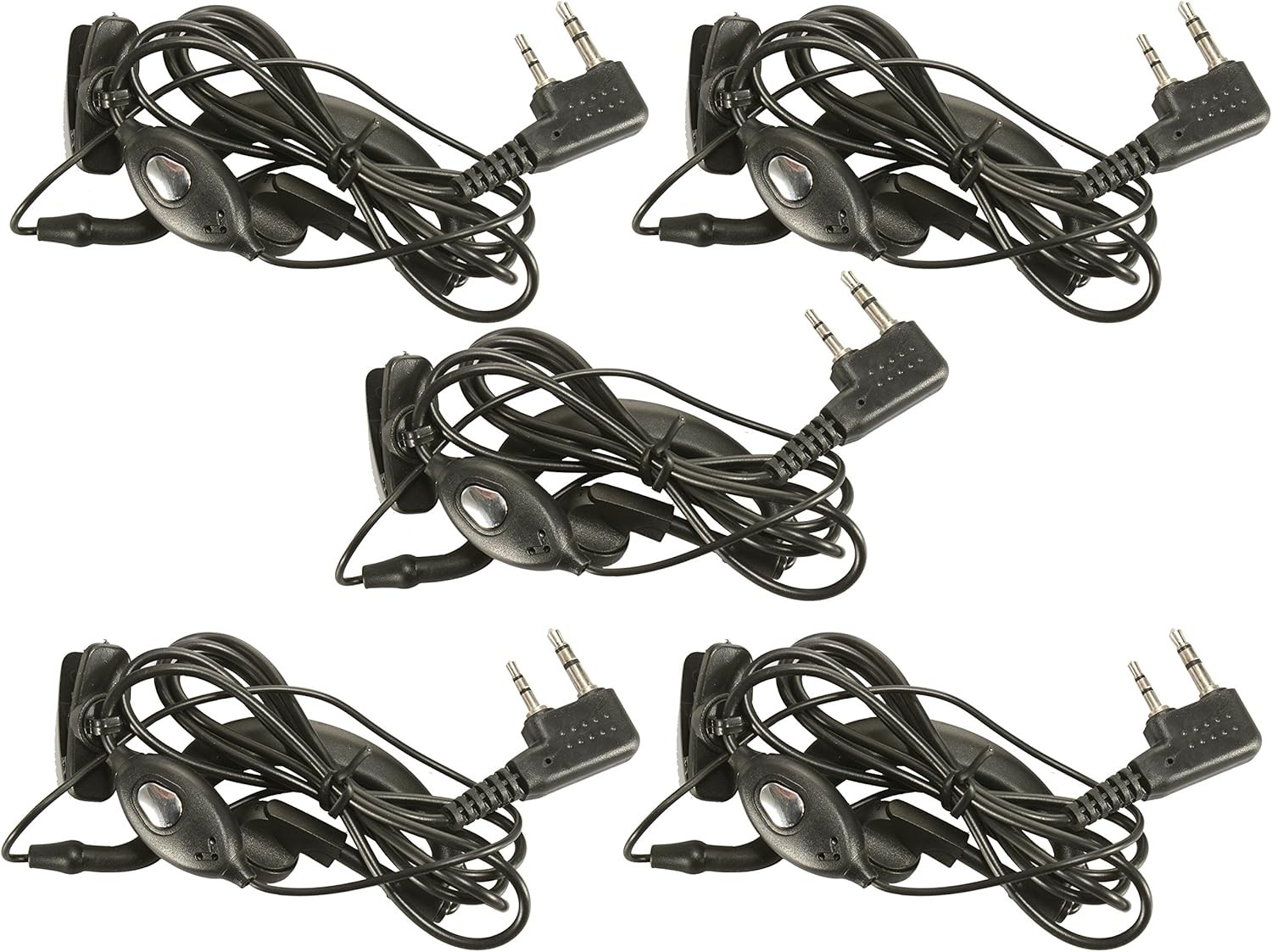 5 Pack Earpieces Black