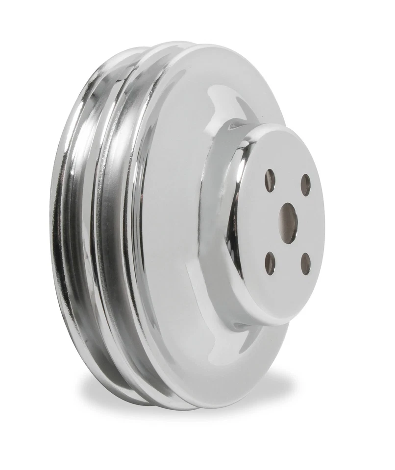 Polea bomba agua cromada Mr. Gasket 8831 - doble ranura Foto 2 de 4